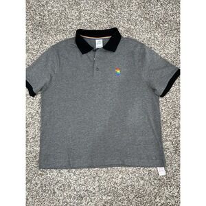 Disney‎ Polo Pride Rainbow Mickey Mouse Shirt Size Medium Gray Black(1593)